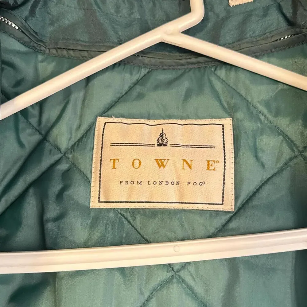 Vintage 90s London Fog Quilted Iridescent‎ Teal Parka Jacket - M